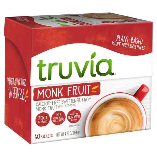 Truvia Calorie-Free Sweetener From The Monk Fruit, 60  Packets (4.23 Oz Carton) hero