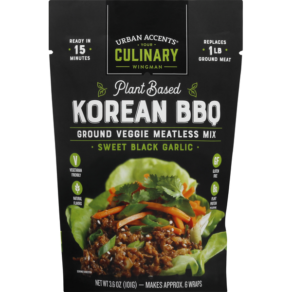 Frozen Vegan & Vegetarian Urban Accents Veggie Meatless Mix, Ground, Korean BBQ hero