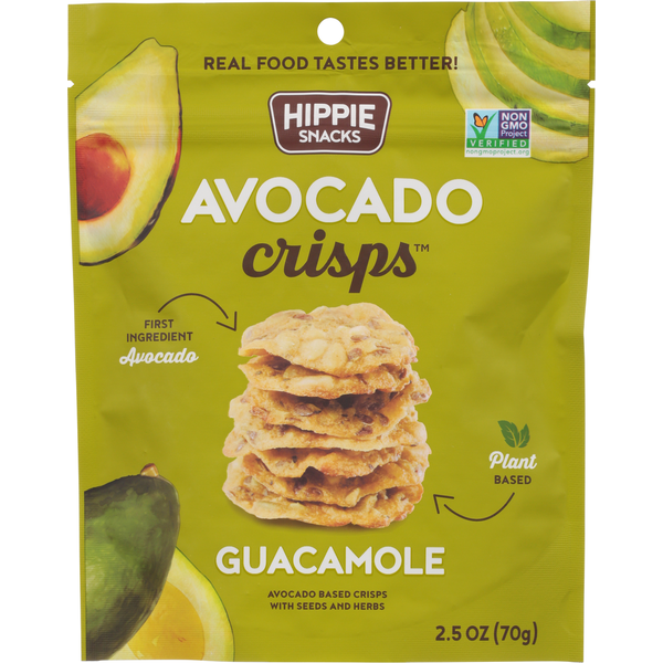 Fruit & Vegetable Snacks Hippie Snacks Avocado Crisps, Guacamole hero