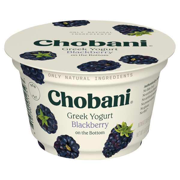 Yogurt Chobani Yogurt, Nonfat, Greek, Blackberry on the Bottom hero