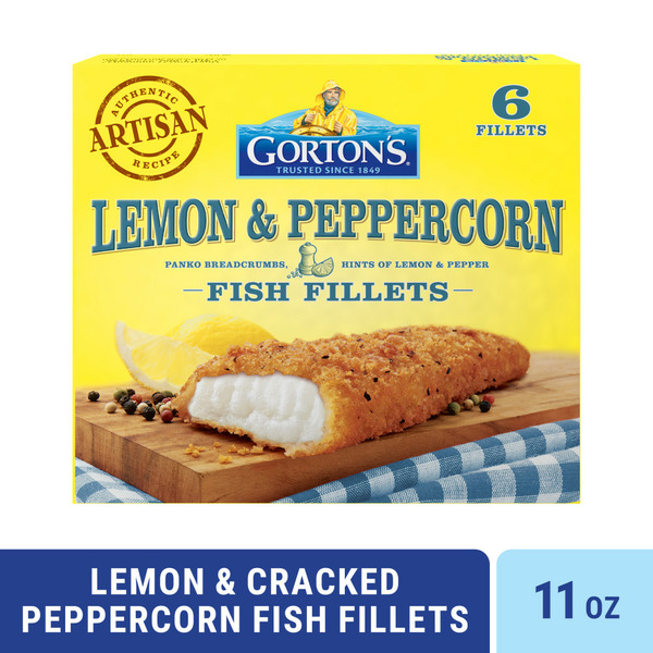 Frozen Meat & Seafood Gorton's Lemon & Cracked Peppercorn Breaded Fish Fillets hero