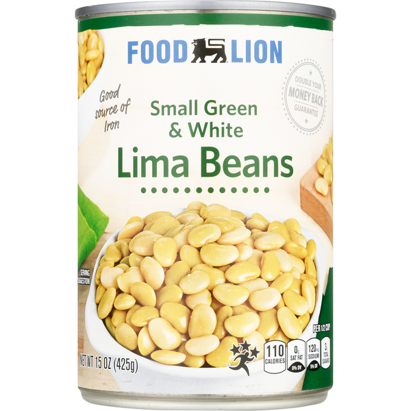 Canned & Jarred Vegetables Food Lion Lima Beans, Small Green & White hero