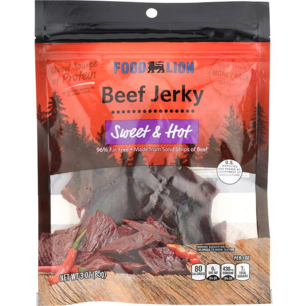 Popcorn & Jerky Food Lion Beef Jerky, Sweet & Hot hero