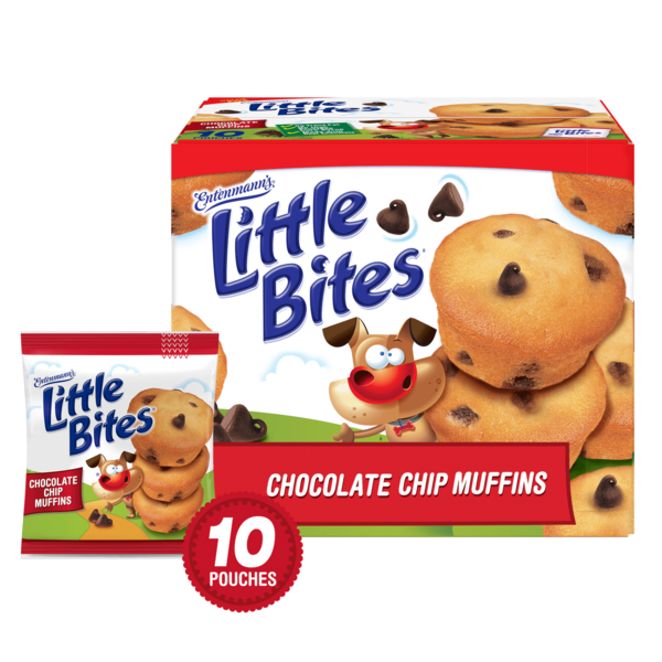 Breakfast Bars & Pastries Entenmann's Little Bites, 10 packs, Chocolate Chip Mini Muffins hero