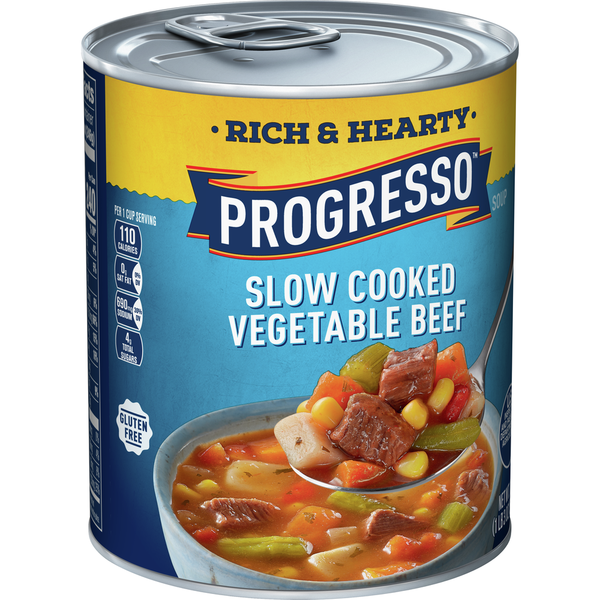 Soup, Broth & Bouillon Progresso Rich and Hearty Slow Cooked Vegetable Beef Soup hero