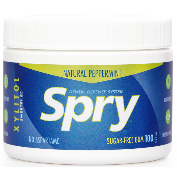 Mint & Gum Spry Sugar Free Gum Natural Peppermint Flavor with Xylitol, No Aspartame hero