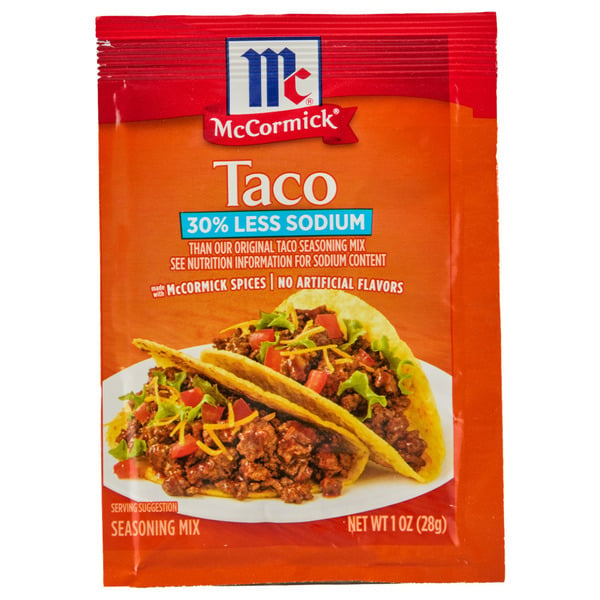 Spices & Seasonings McCormick® 30% Less Sodium Taco Seasoning Mix hero