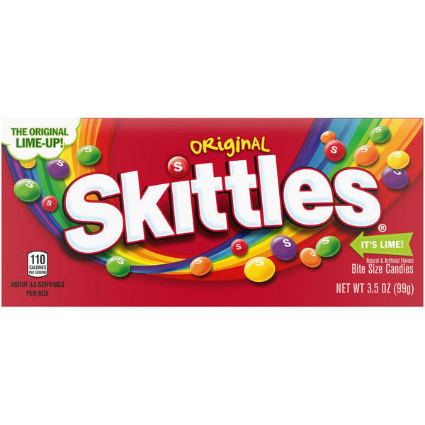 Fruit & Vegetable Snacks Skittles Original Chewy Candy Theater Box Box hero