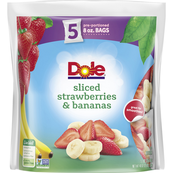 Frozen Produce Dole Sliced Strawberries & Bananas hero