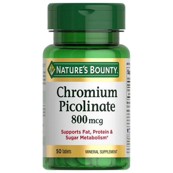 Nature's Bounty Chromium Picolinate, 800 mcg, Tablets hero