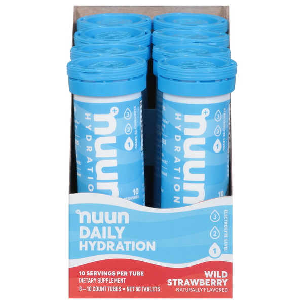 Dietary Supplements Nuun Daily Hydration, Wild Strawberry, Tablets hero