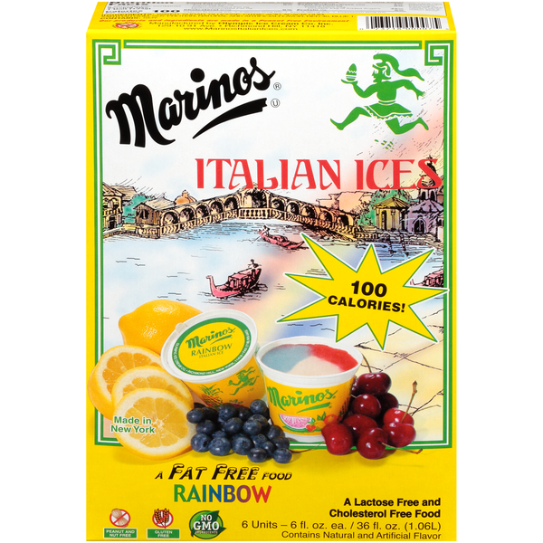 Ice Cream & Toppings Marinos Rainbow Italian Ice hero