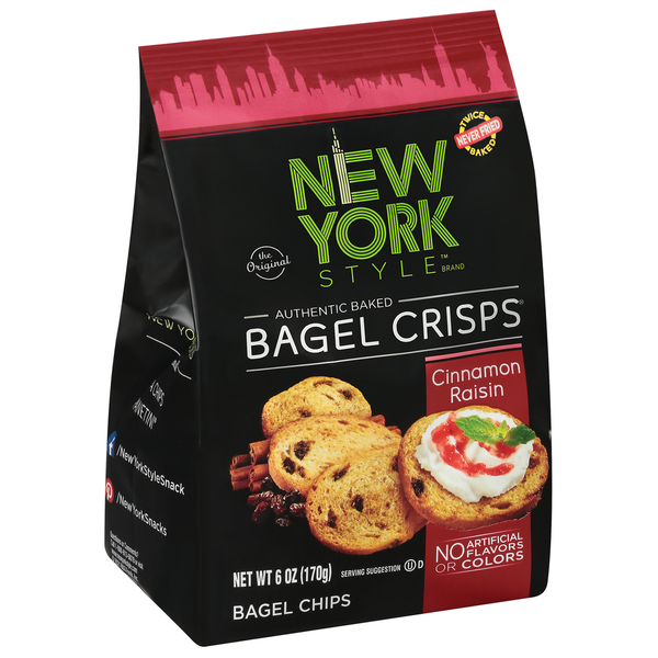 Chips & Pretzels New York Style Bagel Crisps, Cinnamon Raisin, Authentic Baked hero