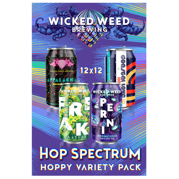 Craft Beer Wicked Weed Brewing Hop Spectrum Variety , 12 Fl. Oz. Cans, 0.047% Abv hero