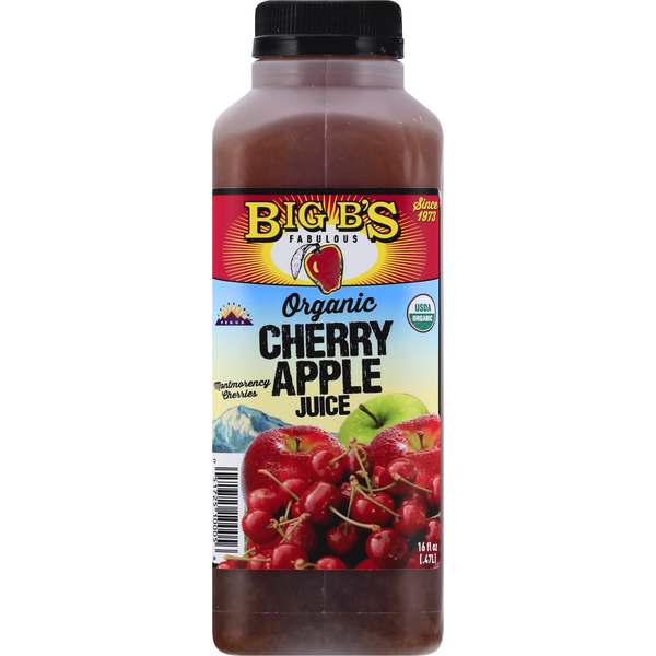 Refrigerated BIG B's Juice, Organic, Cherry Apple hero