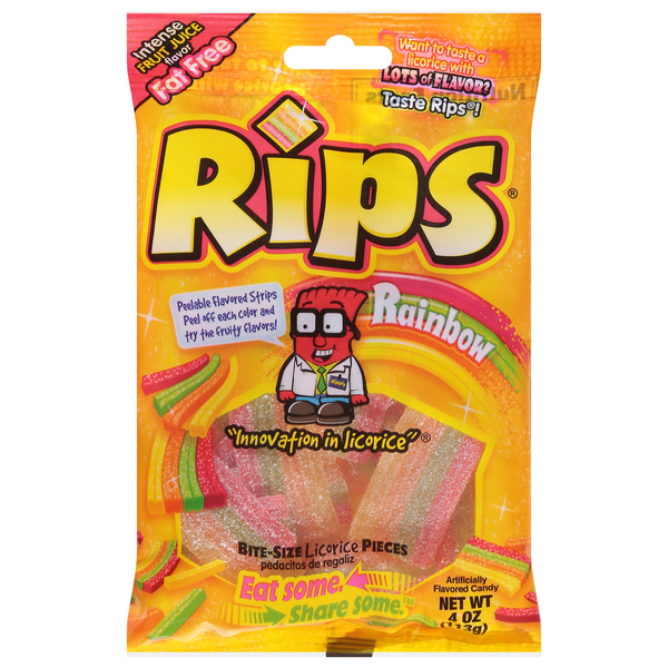 Candy & Chocolate RIPS Licorice Pieces, Rainbow, Bite-Size hero