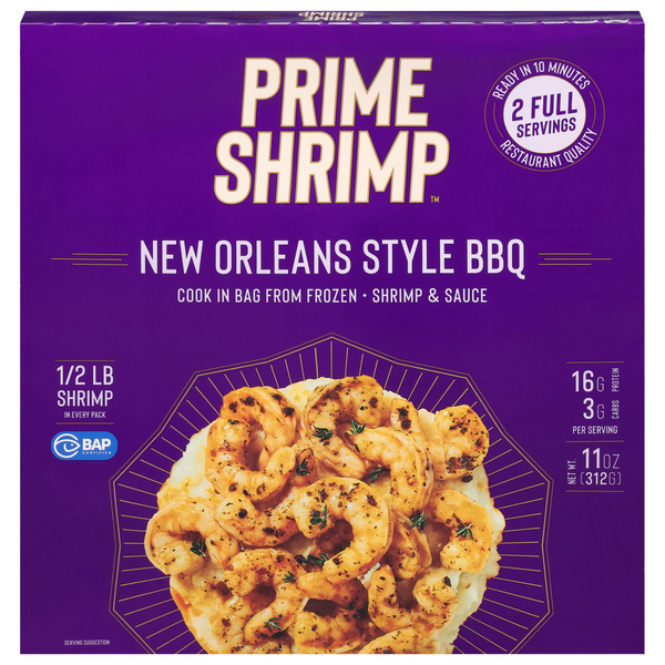 Frozen Meat & Seafood Prime Shrimp New Orleans Style BBQ, Shrimp & Sauce hero