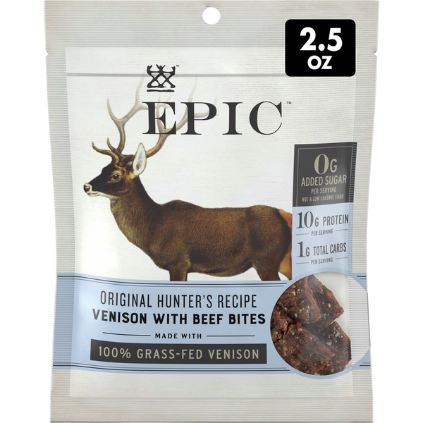 Packaged Meat EPIC Venison & Beef Protein Bites, Grass-Fed, Keto Friendly hero