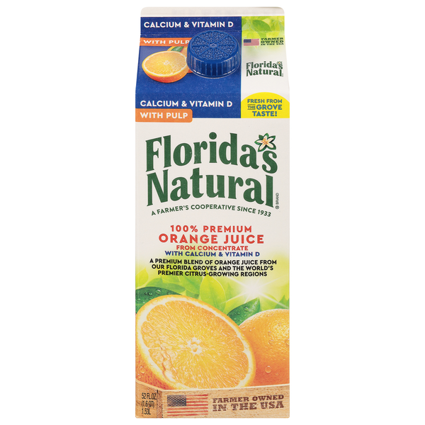 Juice & Nectars Florida's Natural 100% Premium Florida Orange Juice Calcium & Vitamin D Some Pulp hero