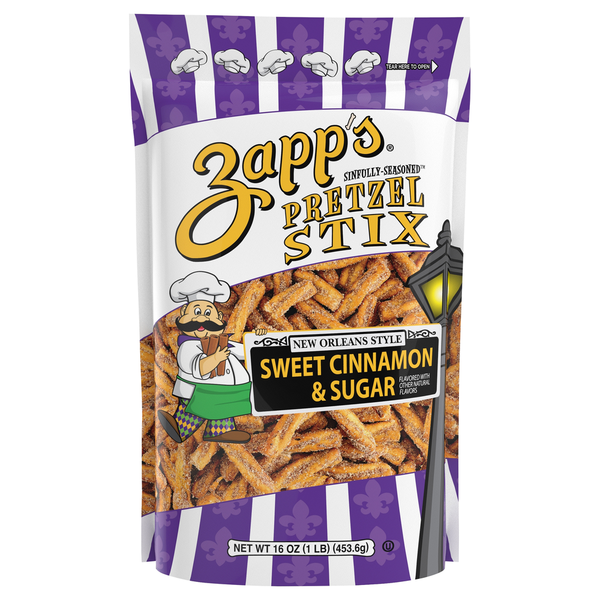 Zapp's Pretzel Stix, Sweet Cinnamon & Sugar, New Orleans Style hero