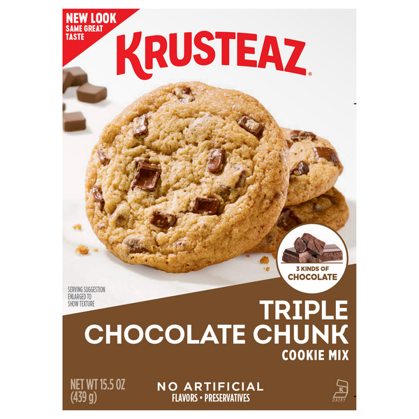 Baking Ingredients Krusteaz Triple Chocolate Chunk Cookie Mix hero