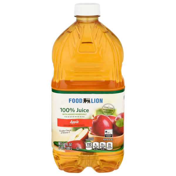 Juice & Nectars Food Lion 100% Apple Juice hero