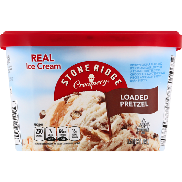 Ice Cream & Ice Stone Ridge Creamery Ice Cream, Real, Loaded Pretzel hero