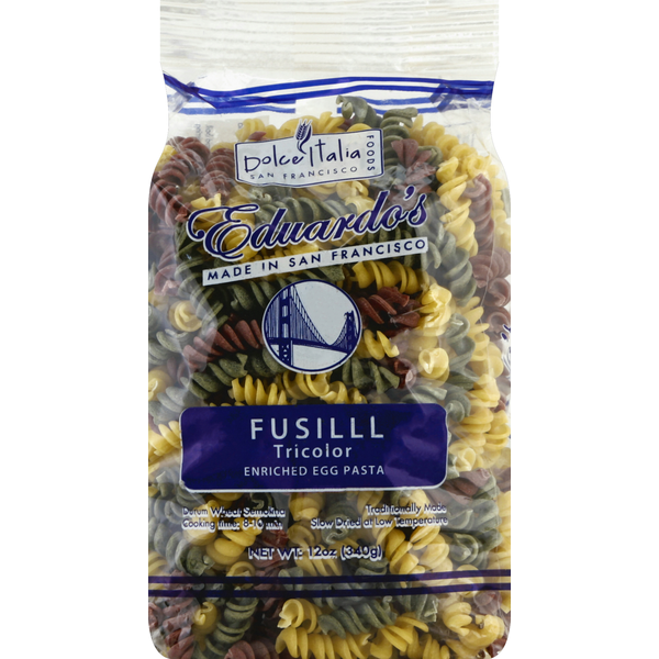 Dry Pasta Dolce Italia Foods Fusilli, Tricolor hero