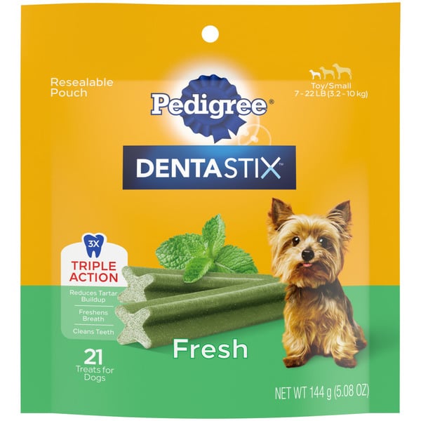 Dog Food & Care Pedigree Dentastix Fresh Flavor 
Toy/Small Dog Dental Chew Dog Treats hero