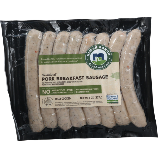 Hot Dogs, Bacon & Sausage Niman Ranch Breakfast Sausage, Pork hero