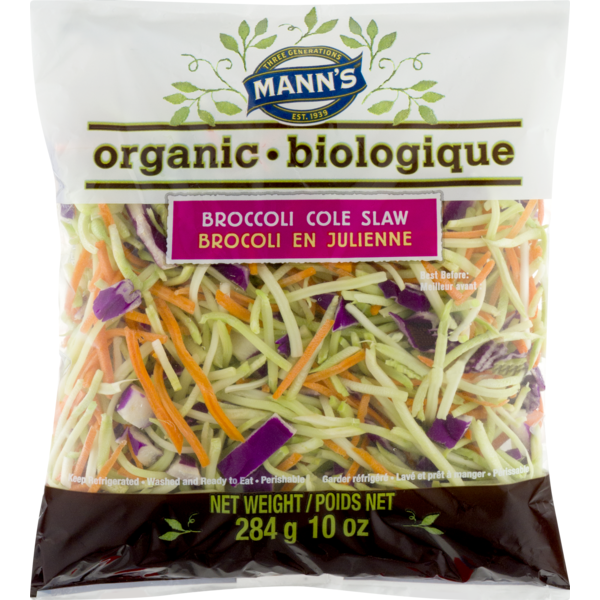 Packaged Vegetables & Fruits Mann's Organic Biologique Broccoli Cole Slaw hero