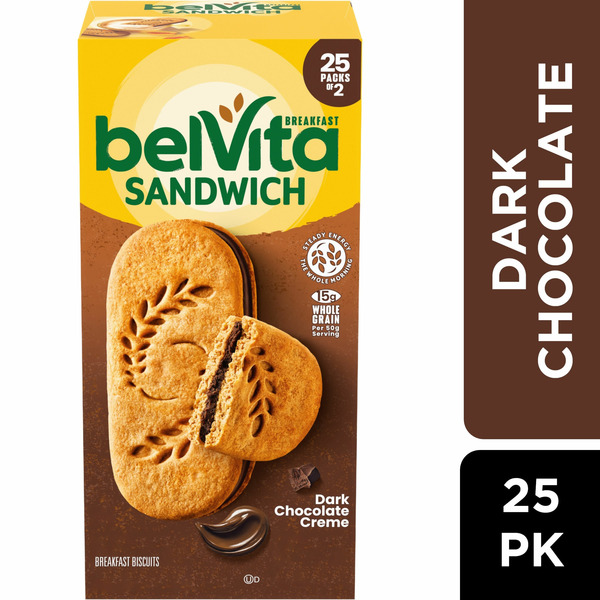 Breakfast Bars & Pastries belVita Breakfast Dark Chocolate Creme Breakfast Biscuits Sandwiches hero