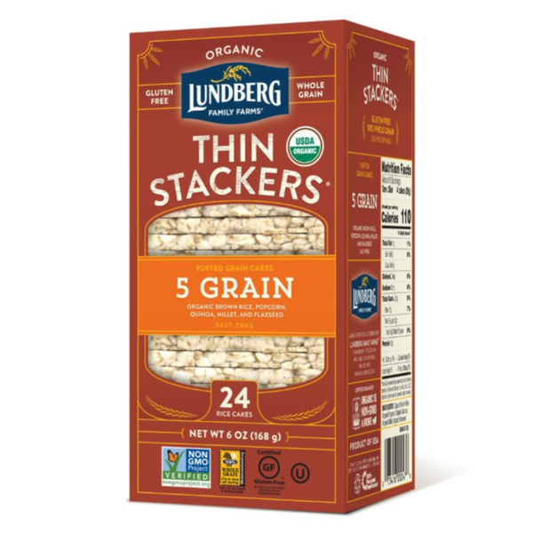 Crackers Lundberg Family Farms Organic Thin Stackers, Five Grain hero