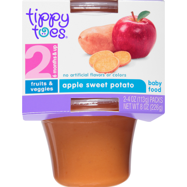 Baby Food & Formula Tippy Toes Baby Food, Apple Sweet Potato, 2 (6 Months & Up) hero