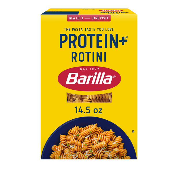 Dry Pasta Barilla Protein+ (Plus) Rotini Pasta - Plant Based Pasta - Made from Lentils, Chickpeas & Peas hero