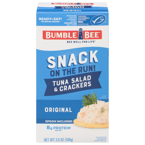 Canned Meat & Seafood Bumble Bee Snack On The Run! with Crackers Tuna Salad hero