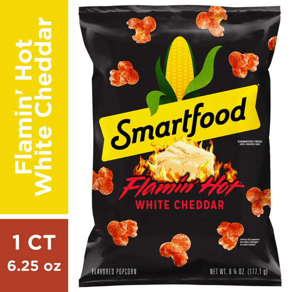 Popcorn & Jerky Smartfood Flamin' Hot White Cheddar Popcorn hero