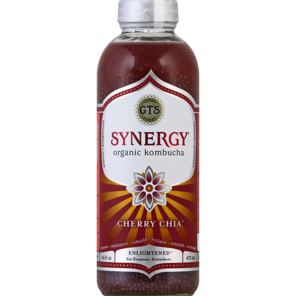 Refrigerated GT's Living Foods Kombucha, Organic, Cherry Chia hero