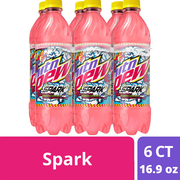 Energy & Sports Drinks Mountain Dew Spark Soda Raspberry Lemonade 16.9 Fluid Ounce, 6 Count hero