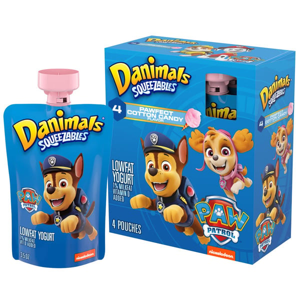 Yogurt Danimals Cotton Candy Squeezable Low Fat Yogurt Pouches hero