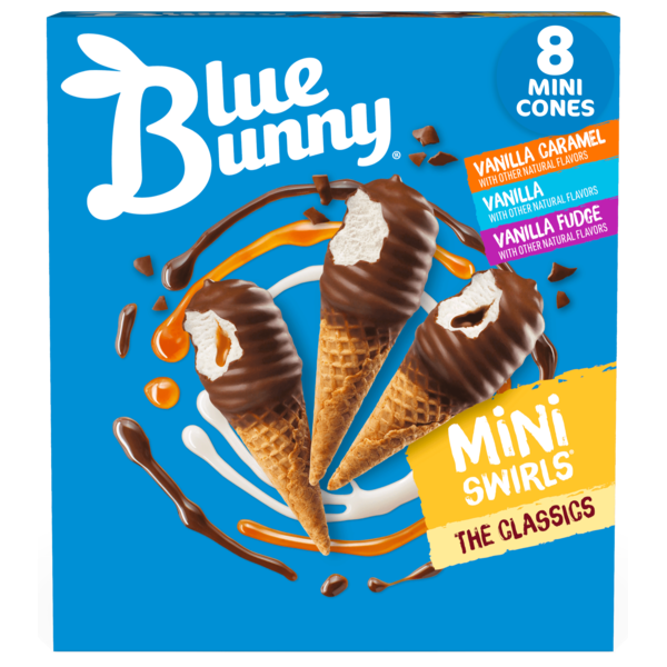 Blue Bunny Mini Swirls Classic Variety Pack Cones hero