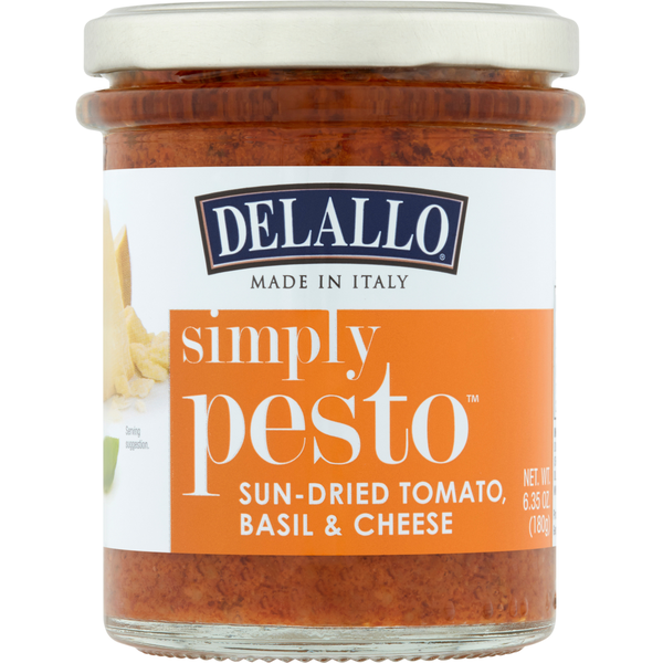 Pasta Sauce DeLallo Pesto, Sun-Dried Tomato Basil & Cheese hero