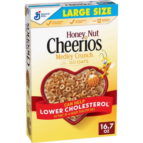 Cereal Cheerios Honey Nut Medley Crunch Heart Healthy Cereal, Large Size hero