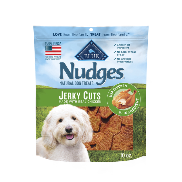 Dog Food Blue Buffalo Nudges Jerky Cuts Dog Treats, Made in the USA with Natural Ingredients, Chicken hero