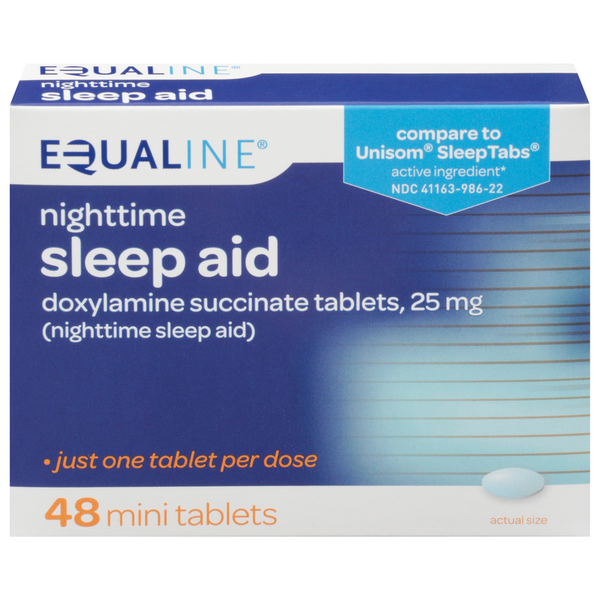 Muscles, Joints & Pain Relief Equaline Sleep Aid, Nighttime, 25 mg, Mini Tablets hero