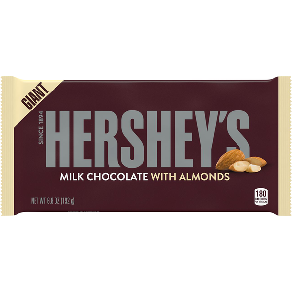 Candy & Chocolate Hershey's Milk Chocolate, with Almonds, Giant hero