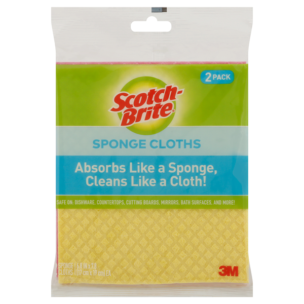 Cleaning Products Scotch-Brite Sponge Cloths, 2 Pack hero