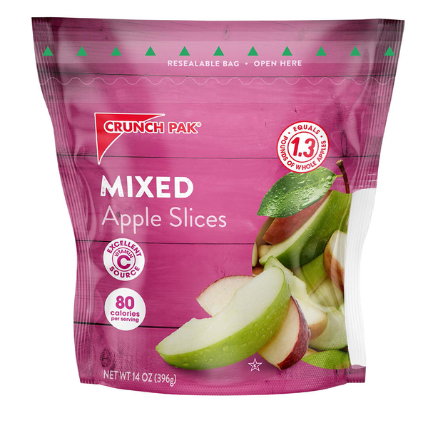 Packaged Vegetables & Fruits Crunch Pak Mixed Sweet & Tart Apple Slices Gusseted Bag hero