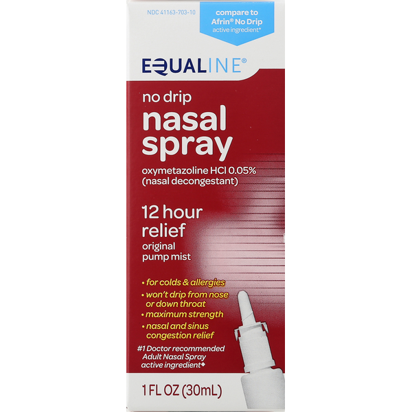 Cold, Flu & Allergy Equaline Nasal Spray, No Drip, Maximum Strength, Original Pump Mist hero