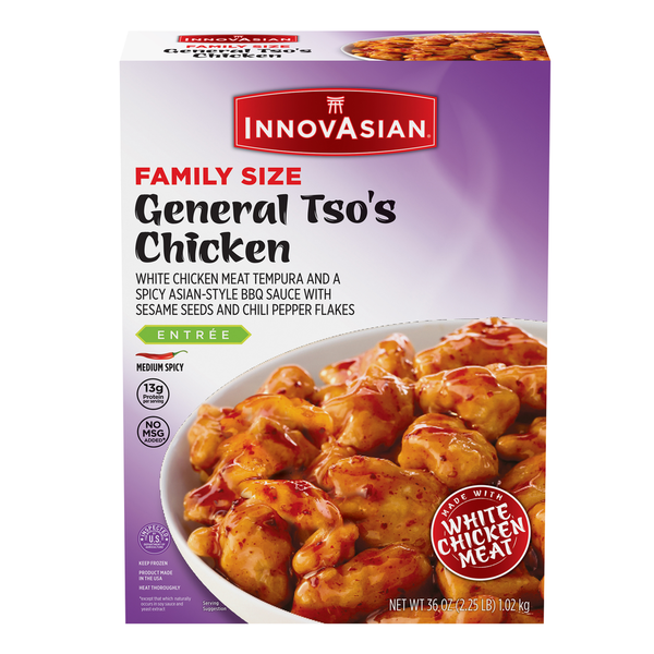 Frozen Meals InnovAsian General Tso's Chicken, Family Size Frozen Meal hero